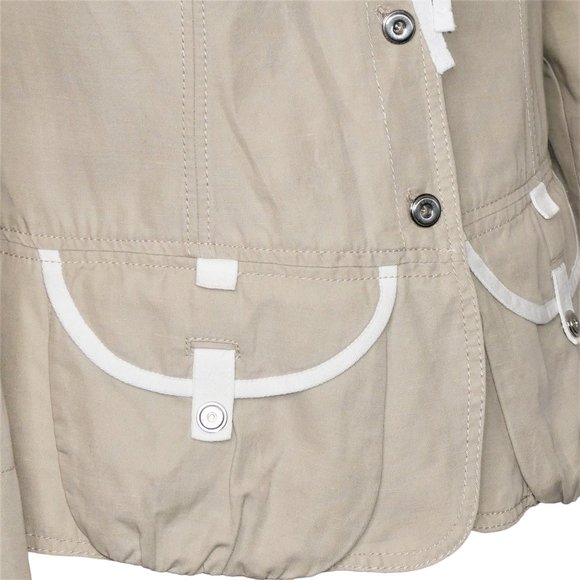 MARCCAIN Beige Linen Blend Blazer/Jacket Size 6 - US 14 - Picture 7 of 11